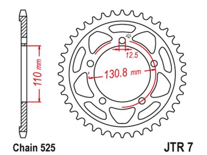 JT SPROCKETS Zadná rozeta JTR7 čierna BMW s 1000 RR '09-'11
