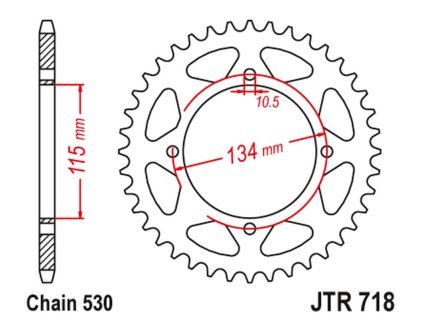 JT SPROCKETS Zadná rozeta JTR718 48 zubov Cagiva Elefant 650/750 '85-89', Ducati 650/750 Indiana Custom '87-90'