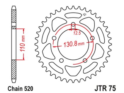 JT SPROCKETS Zadná rozeta JTR75 BMW s 1000 RR '09-20'