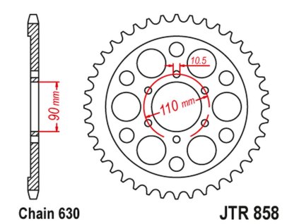 JT SPROCKETS Zadná rozeta JTR858 35 zubov Yamaha XV 920R / XV 1000 '81-82, TR1 '81-85