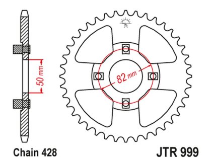 JT SPROCKETS Zadná rozeta JTR999 Honda XR 100 '81-84