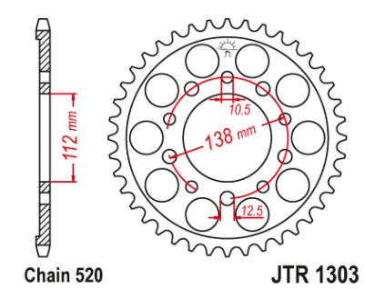 JT SPROCKETS Zadná rozeta JTR1303 43 zubov Honda CBR 600 '91-'98, CBR 600 '11-'14, CBR 900 RR Fireblade '93-'98