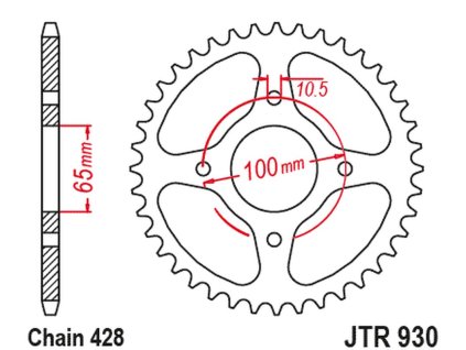 JT SPROCKETS Zadná rozeta JTR930 48 zubov SYM Vf 185 '18-'23
