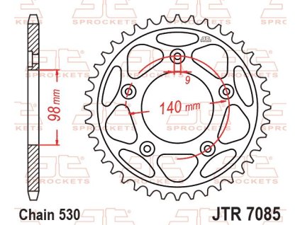 JT SPROCKETS Zadná rozeta JTR7085 čierna 48 zubov Harley-Davidson RA 1250 Pan America/S/ST (21–25)