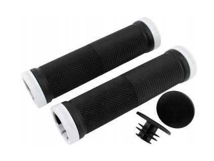 PROGRIP Gripy (rukoväte) PG999 ATV / Jet Ski / MTB (22+22 mm, dĺžka 120 mm) – čierne/biele, Lock-On