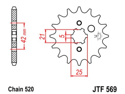 JT Predná rozeta 572 16 Yamaha XV 250 '89-'15, SR 250 '79-'96