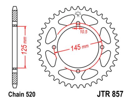 JT Zadná rozeta 857 37 Yamaha XT 600 '83-94