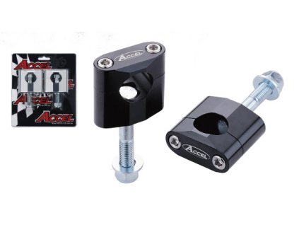 ACCEL Držiaky / podložky riadidiel 22,2 mm, výška 34 mm, so skrutkou M12 – čierne