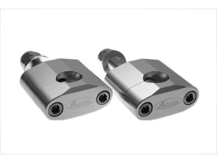 ACCEL Držiaky / podložky riadidiel 22,2 mm, výška 34 mm, so skrutkou M12 – strieborné