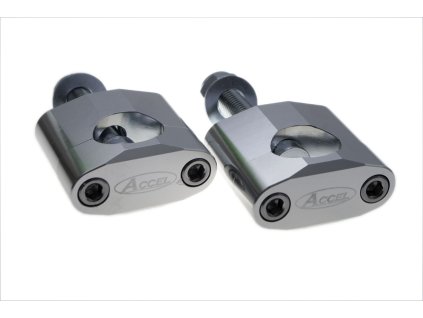 ACCEL Držiaky / podložky riadidiel 28,6 mm, výška 34 mm, so skrutkou M12 – strieborné