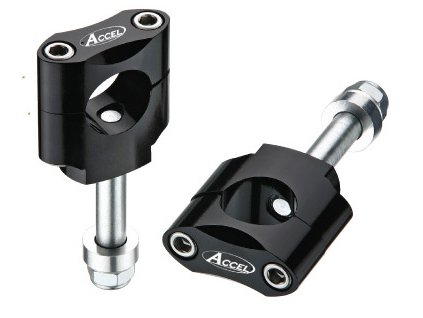 ACCEL Držiaky / podložky riadidiel 22,2 mm, výška 34,7 mm, so skrutkou M12 – čierne