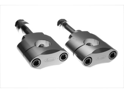 ACCEL Držiaky / podložky riadidiel 22,2 mm, výška 34,7 mm, so skrutkou M12 – strieborné