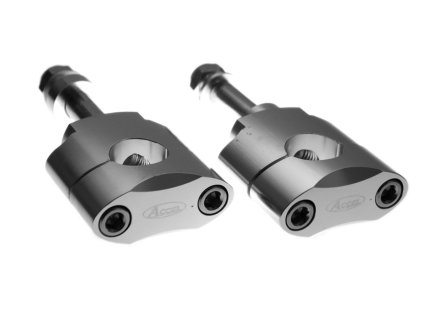 ACCEL Držiaky / podložky riadidiel 28,6 mm, výška 34,7 mm, so skrutkou M12 – strieborné