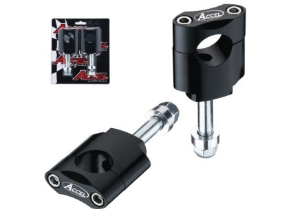ACCEL Držiaky / podložky riadidiel 28,6 mm, výška 45 mm, so skrutkou M12 – čierne