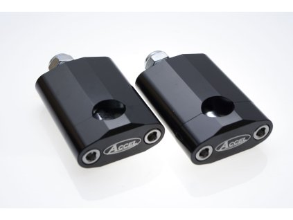 ACCEL Držiaky / podložky riadidiel 22,2 mm, výška 58,5 mm, so skrutkou M12 – čierne