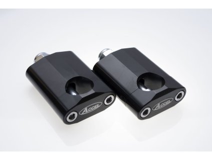 ACCEL Držiaky / podložky riadidiel 28,6 mm, výška 58,5 mm, so skrutkou M12 – čierne