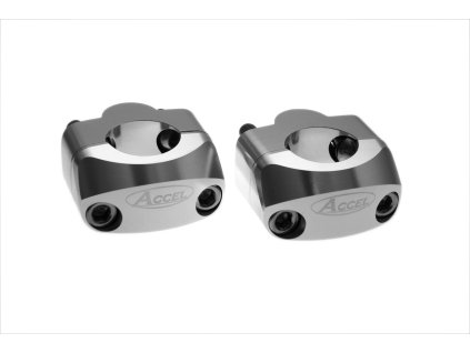ACCEL Držiaky / podložky riadidiel (dole 22,2 mm / hore 28,6 mm), výška 20 mm – strieborné