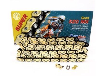 CZ Reťaz 520 MX zlatá do 450 ccm + spojka reťaze