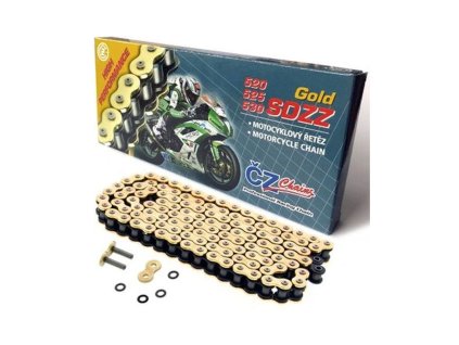 CZ Reťaz 520 Sdzz Active Ring zlatá do 900 ccm Street + nitovacia spojka