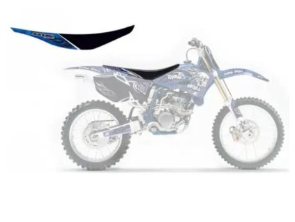 BLACKBIRD Poťah sedla Yamaha YZ 250F '10-'13 Tribal Skull 2 čierny/modrý