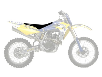 BLACKBIRD Poťah sedla Husqvarna CR/WR 125 '06-'08, WR 250/300 '06-'13; TE/TC 250/450/510 '05-'07 Double Grip 3 čierny/žltý