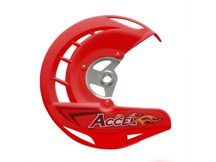 ACCEL Kryt predného brzdového kotúča Honda CRF 250/450R, X '04-'14, CR 125/250 '04-'07 červený