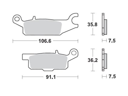 MOTO-MASTER Brzdové doštičky KH443 Sinter Metal OEM: 11 Yamaha: YFM 700 Grizzly predné-ľavé