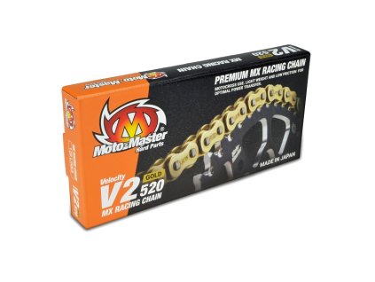MOTO-MASTER Reťaz V2-428G MX Racing Gold Chain Regular zlatá – 130 článkov