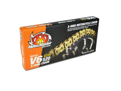 MOTO-MASTER Reťaz V6-520G X-Ring Gold Chain zlatá – 120 článkov