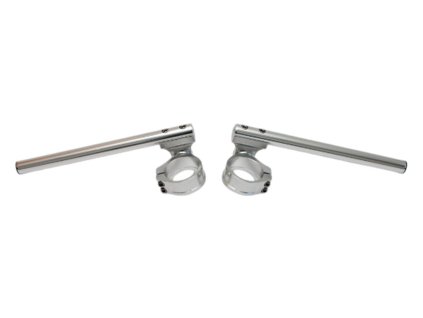 ACCEL Riadidlá Clip-On nastaviteľné Dvojdielne Street, Uchytenie 54 mm – strieborné