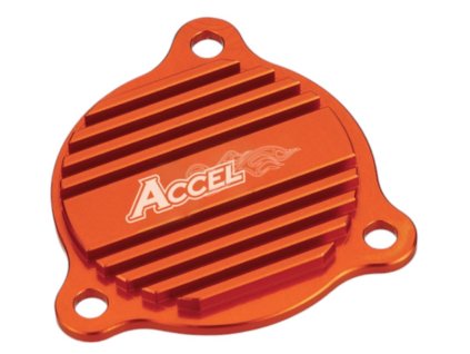 ACCEL Kryt olejového čerpadla KTM EXC 350/400/450/500/530 '08-'12, SXF350 '11-'12 oranžový