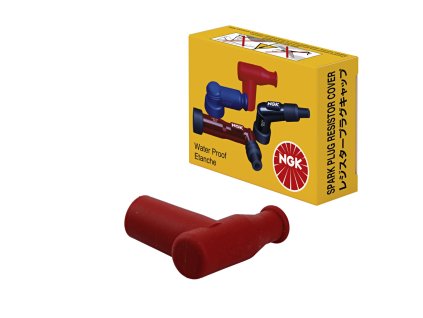 NGK Fajka sviečky gumová (8955) – uhlová 90°, s Maticou, červená (TB05EM-R)