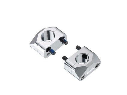 ACCEL Držiaky / podložky riadidiel 28,6 mm, výška 20 mm – strieborné