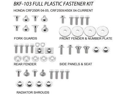 ACCEL Sada skrutiek na plasty Honda CRF250R (04–05), CRF250X/450X (04–20)