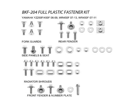 ACCEL Sada skrutiek na plasty Yamaha YZF250/450 (06–09), WRF250 (07–13), WRF450 (07–11)
