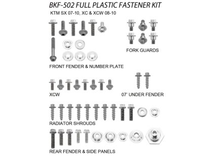 ACCEL Sada skrutiek na plasty KTM SX125/250 (07–10)