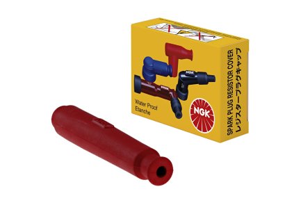 NGK Fajka sviečky silikónová (8673) – Priama 0°, červená, závit 10/12 mm, 5 Kω