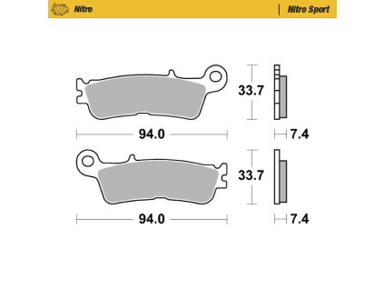 MOTO-MASTER Brzdové doštičky Racing Sinter Metal Soft: 22 predné / predné Fantic XX 125, Xef/Xxf 250/450, Xex 250 '22-, Yamaha YZ 250 '22-, WR/YZ 250F/450F '21-, YZ 450FX '21