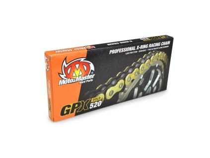 MOTO-MASTER Reťaz GPX-520G Professional Motocross / Enduro Racing X-Ring Chain zlatá – 120 článkov