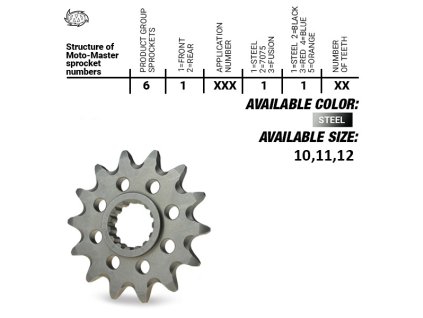 MOTO-MASTER Predná rozeta 6100811 KTM SX 50/SX 50 Mini (02–), SX-E5 (19–), GasGas MC 50/MC-E (21–), Husqvarna TC 50 (17–), TC 50 Mini (18–), EE 5 (19–) – 415, KTM SX 50/SX-E5