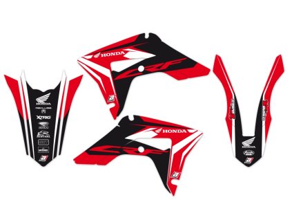 BLACKBIRD Sada polepov + poťah sedla Honda CRF 250R '18-'21, CRF 450R '17-'20, CRF 450X '17-'24 Dream 4 červená/čierna