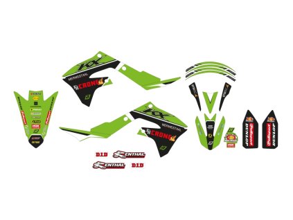 BLACKBIRD Sada polepov Kawasaki KX 250F '21-'23, KX 450F '19-'24 Replica Kawasaki Racing F&H 22 zelená/čierna