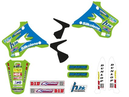 BLACKBIRD Sada polepov Kawasaki KX 125/250 '94-'98 Replica Team Kawasaki 1994