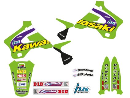BLACKBIRD Sada polepov Kawasaki KX 125/250 '94-'98 Replica Team Kawasaki 1998