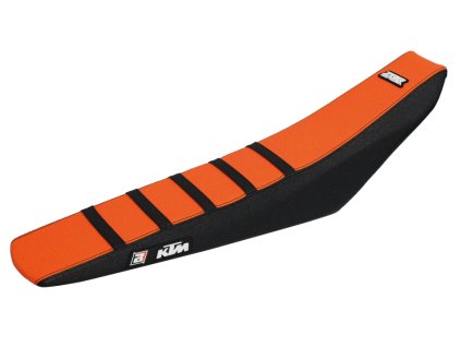 BLACKBIRD Poťah sedla KTM SX/SXF '07-'10, EXC/EXCF '08-'11 Zebra čierny/oranžový