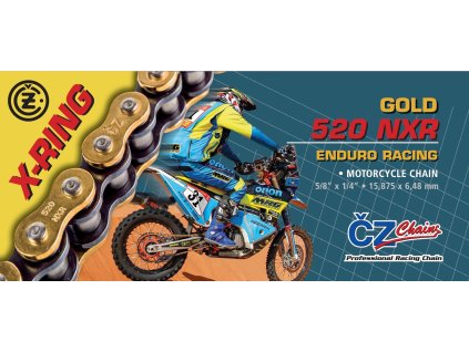 ČZ Reťaz 520 NXR Narrow – zlatá, so spojkou