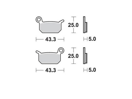 MOTO-MASTER Brzdové doštičky Sinter Metal OEM: 11 KTM Sxe -5 Electric 19- SX 50 09-, SX 65 04-08, Husqvarna EE-5 19-, CR 50 06-, SM 50- 10-, TC 50 17-, predné/zadné