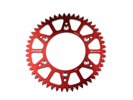 SCAR Zadná rozeta hliníková 21050 Honda CR / CRF, CRF 250R '04-'25, Crd 450R '02-'25 Beta RR '13-'25 červená