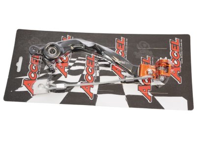 ACCEL Zadný brzdový pedál KTM SX / XCF / XC / EXCF 125 / 250 / 300 / 350 / 450 / 500 '23, Husqvarna TX / FC / FX '23, oranžový