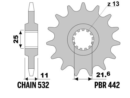 JT Predná rozeta 442 17 Yamaha FZR 1000 (89–95), YZF 1000
